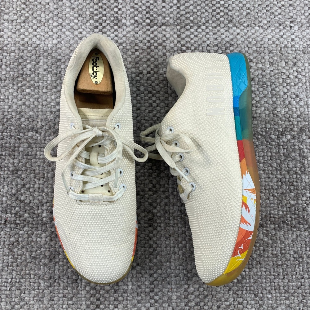 NOBULL Trainer Mens 11 Ivory Multi Color SuperFabric Low Top Gym Shoes
